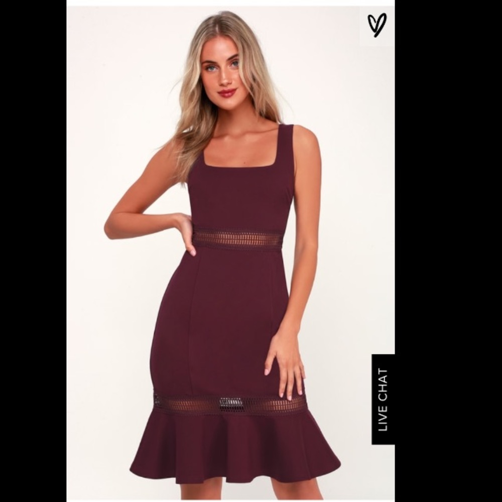 MARTINI MAMA PLUM PURPLE CROCHET MIDI DRESS